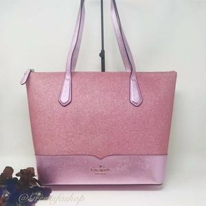 NEW KATE SPADE LOLA GLITTER TOTE SHOULDER BAG